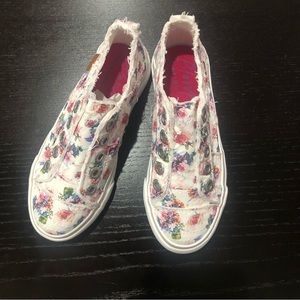 Blowfish slip on sneakers, white with floral print